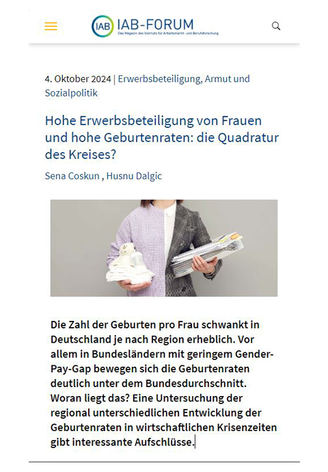 Bild für Hohe Erwerbsbeteiligung von Frauen und hohe Geburtenraten: die Quadratur des Kreises?