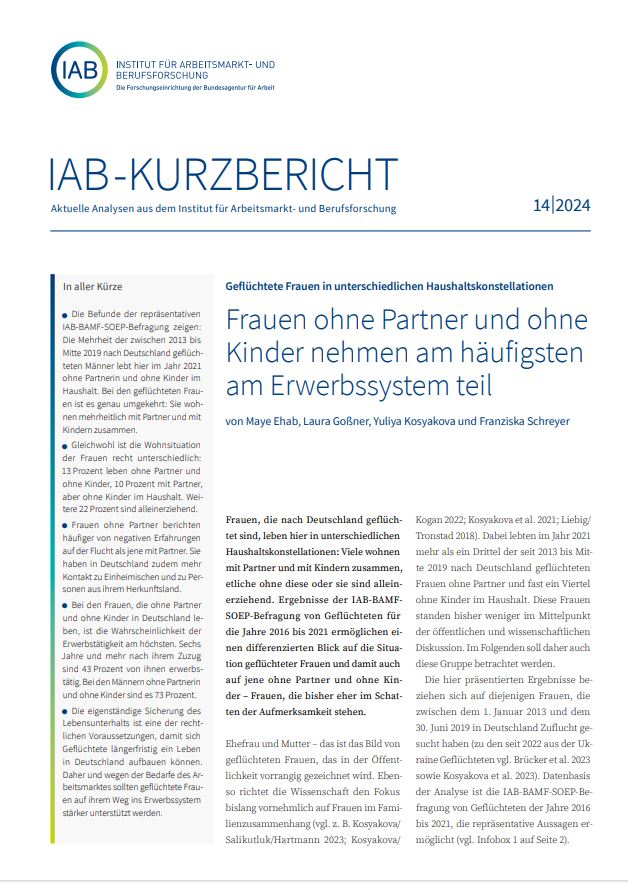 Bild für Frauen ohne Partner und ohne Kinder nehmen am häufigsten am Erwerbssystem teil