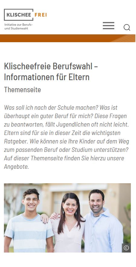 Bild für Klischeefreie Berufswahl – Informationen für Eltern