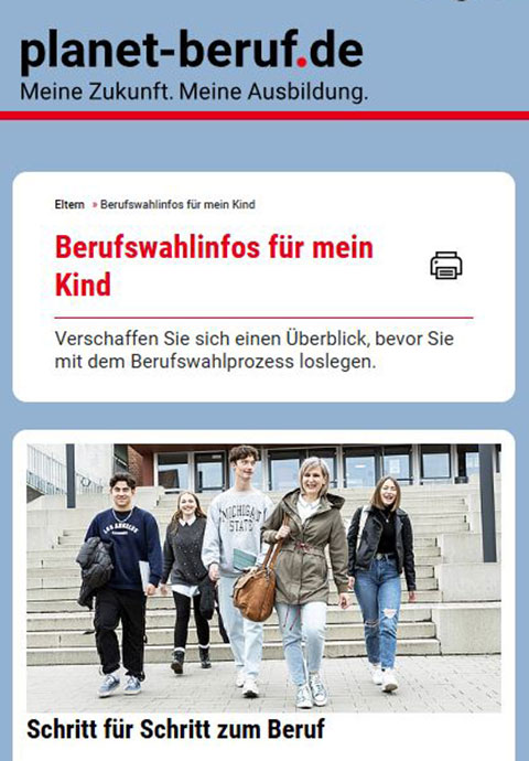 Bild für Berufswahlinfos für mein Kind