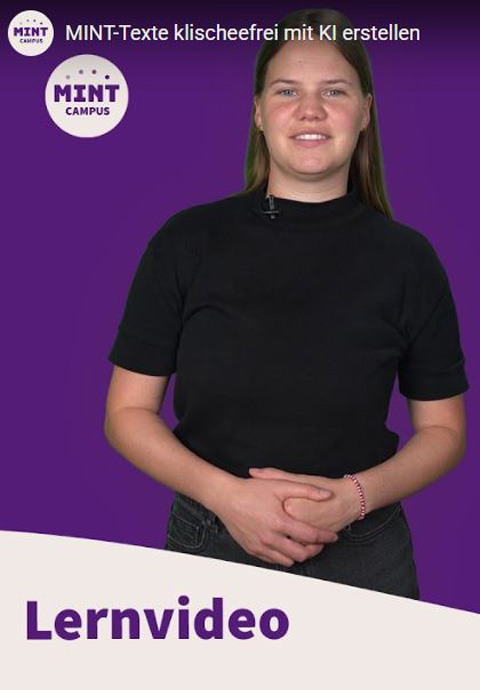 Bild für Lernvideo: MINT-Texte klischeefrei mit KI erstellen