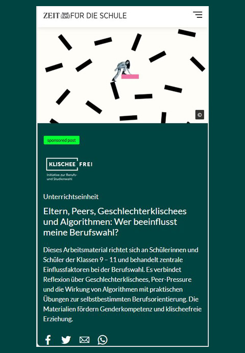 Bild für Eltern, Peers, Geschlechter­klischees und Algo­rithmen: Wer beeinflusst meine Berufs­wahl?