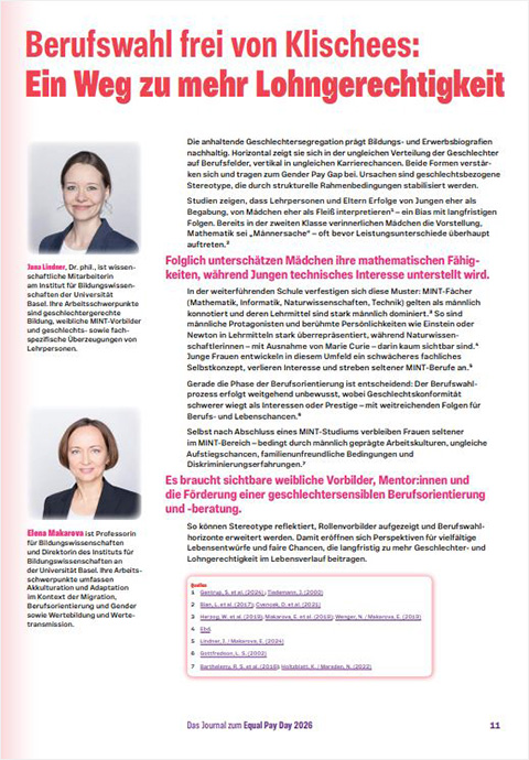 Bild für Berufswahl frei von Klischees:  Ein Weg zu mehr Lohngerechtigkeit