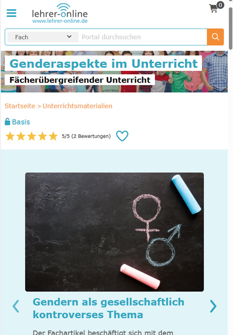 Bild für Genderaspekte im Unterricht