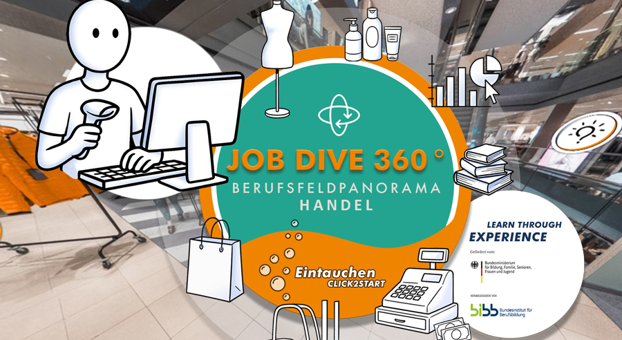 Handelsberufe im Fokus des neuen „Job Dive 360&deg;"-Panoramas auf zynd.de
