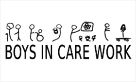 Logo des EU-Projekts „Boys in Care – Jungen stärken bei der Wahl eines sozialen, erzieherischen oder pflegerischen Berufs“